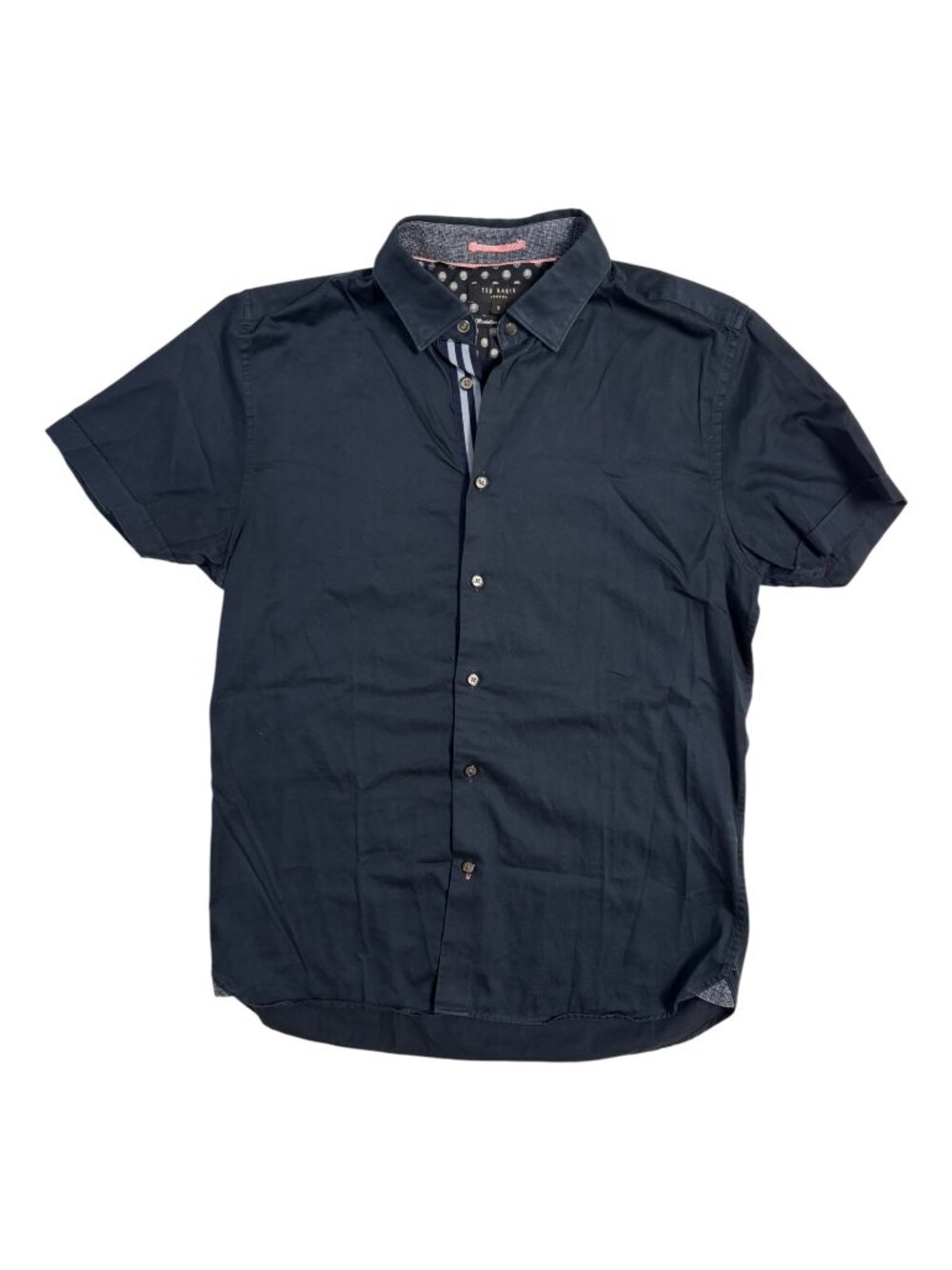Ted Baker Men's Navy Short Sleeve Button-up (M)